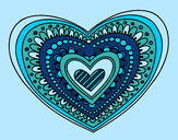 Dibujo Mandala corazón pintado por pinchosita