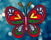 Dibujo Mandala mariposa pintado por cheis