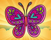 Dibujo Mandala mariposa pintado por liz03