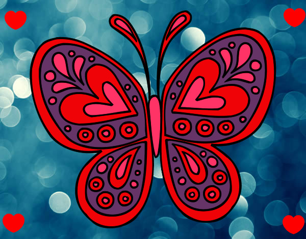 Dibujo Mandala mariposa pintado por NORELVIS