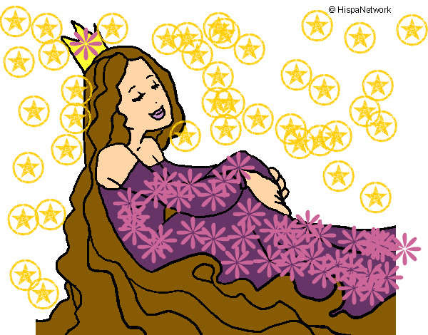 Dibujo Princesa relajada pintado por dayane28