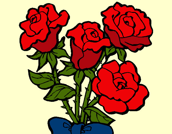 Dibujo Ramo de rosas pintado por celestekry