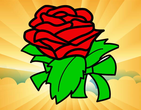 Dibujo Rosa, flor pintado por telly