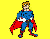 Dibujo Superhéroe musculado pintado por salviayala
