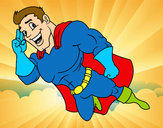 Dibujo Superhéroe volando pintado por alexha