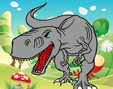 Dibujo Tiranosaurio Rex enfadado pintado por cheis