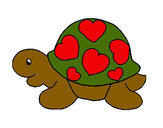 Dibujo Tortuga con corazones pintado por sony777