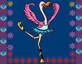 Dibujo Avestruz en ballet pintado por queyla