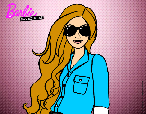 Dibujo Barbie con gafas de sol pintado por Jessica23