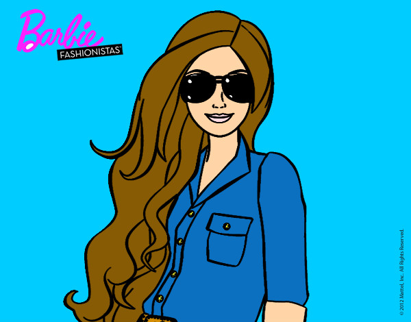 Dibujo Barbie con gafas de sol pintado por lidia12