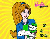 Dibujo Barbie con su linda gatita pintado por mary8cruz