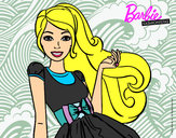 Dibujo Barbie con su vestido con lazo pintado por Lorrayne 