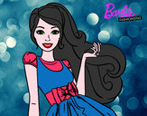 Dibujo Barbie con su vestido con lazo pintado por mary8cruz