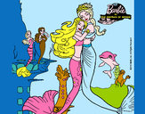 Dibujo Barbie sirena y la reina sirena pintado por montzerrat