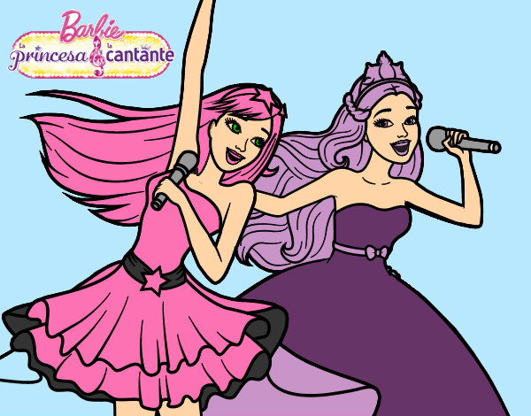 Barbie y la princesa cantando