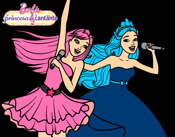 Barbie y la princesa cantando