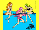 Dibujo Barbie y sus amigas pintado por amalia