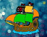 Dibujo Barco pirata pintado por jossimar