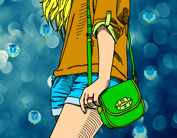 Dibujo Chica con bolso pintado por Brendi2013