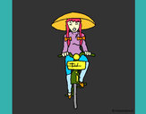 Dibujo China en bicicleta pintado por CATAFA