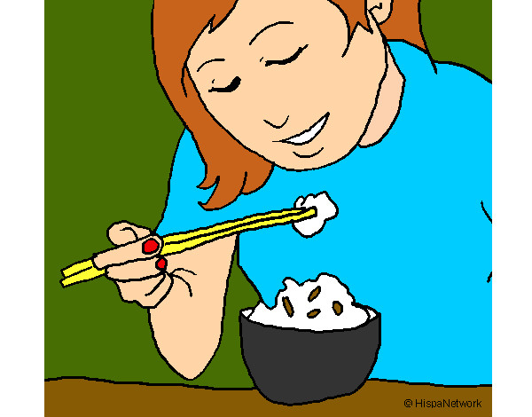 Dibujo de Persona comiendo arroz Chino :D ♥ pintado por Claudialov en   el día 17-02-13 a las 04:09:32. Imprime, pinta o colorea tus  propios dibujos!