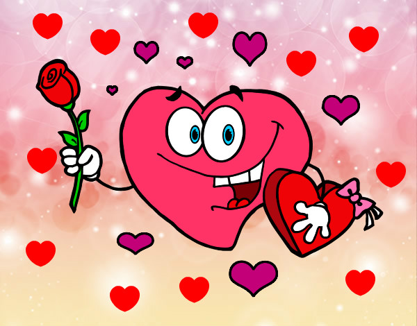 Dibujo Corazón con caja de bombones pintado por mari101