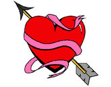 Dibujo Corazón con flecha pintado por flooor 
