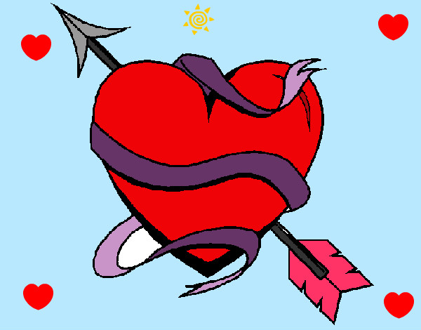 Dibujo Corazón con flecha pintado por  mejor112