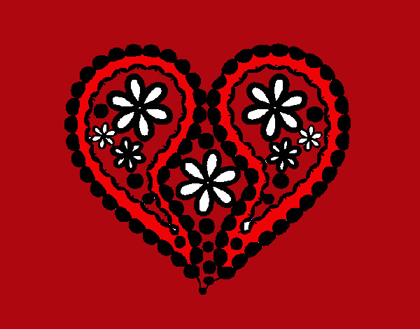 Dibujo Corazón de flores pintado por Stefaniag