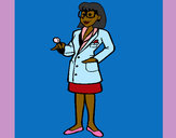 Dibujo Doctora con gafas pintado por CATAFA