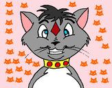 Dibujo Gato con collar pintado por floppygaty