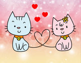 Dibujo Gatos enamorados pintado por AmuNyan