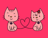 Dibujo Gatos enamorados pintado por IvonneJE