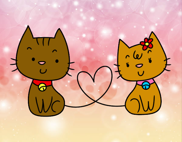 Dibujo Gatos enamorados pintado por kimairy 