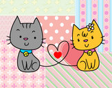 Dibujo Gatos enamorados pintado por Nashi2003