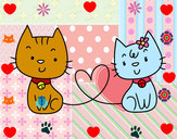 Dibujo Gatos enamorados pintado por yuanhi