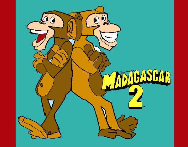 Dibujo Madagascar 2 Manson y Phil 2 pintado por  mejor112
