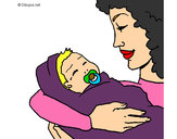 Dibujo Madre con su bebe II pintado por KIKILON