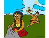 Dibujo Madre e hijo mayas pintado por Dadyrigui
