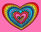 Dibujo Mandala corazón pintado por abrilichy