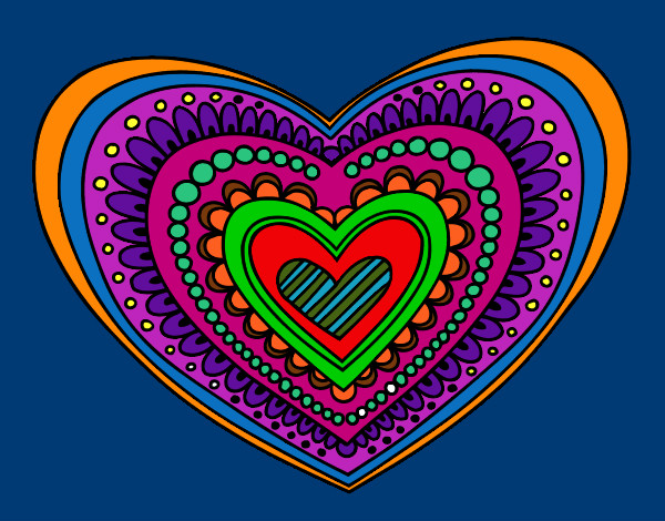Dibujo Mandala corazón pintado por Adgucey07