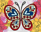 Dibujo Mandala mariposa pintado por maudis