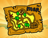 Dibujo Mapa del tesoro pintado por atuxo
