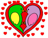 Dibujo Pajaritos enamorados pintado por Giilliian