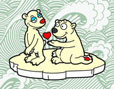 Dibujo Pareja de osos enamorados pintado por elenatrigo