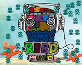 Dibujo Robot music pintado por GUZMANAUER