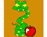 Dibujo Serpiente y manzana pintado por GISMARLEY