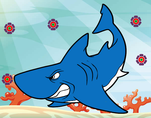 Dibujo Tiburón enfadado pintado por Carlos06