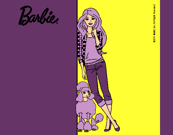 Barbie con cazadora de cuadros