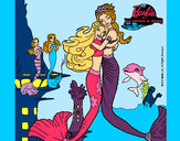Dibujo Barbie sirena y la reina sirena pintado por lauri10